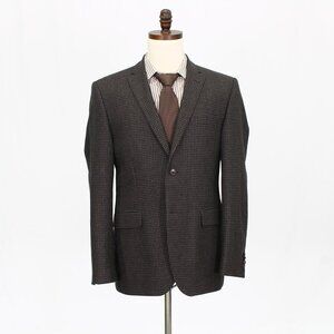 Sand 42R Brown Check 2-Button Sport Coat Blazer Jacket G919